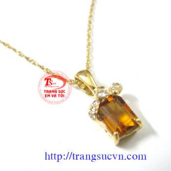 Mặt dây chuyền vàng Citrine đẹp