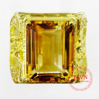 Nhẫn nam vàng 999 gắn đá Citrine