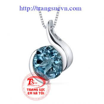 Mặt dây topaz vàng trắng