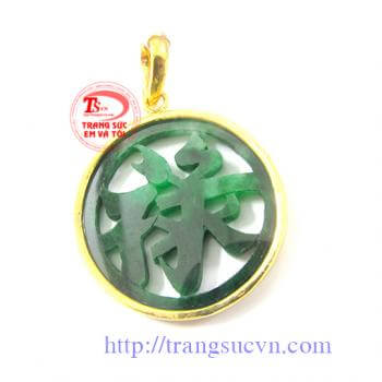 Thích hợp làm quà tặng cho người thân và bạn bè,Mặt dây chữ LỘC ngọc bọc vàng ta