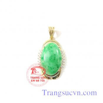 Mặt dây được chế tác trên chất liệu vàng tây 14k,Mặt dây chuyền cẩm thạch