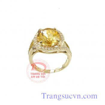 Nhẫn nữ Citrine vàng tây