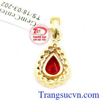 Mặt dây ruby,Mặt đá ruby vàng tây