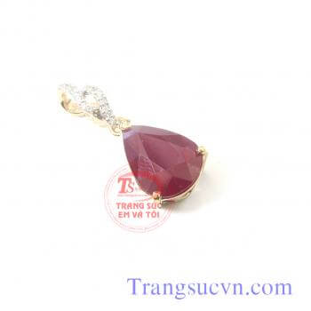 Mặt dây đá ruby vàng tây