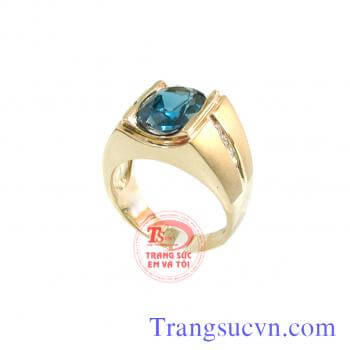 Nhẫn nam topaz thiên nhiên