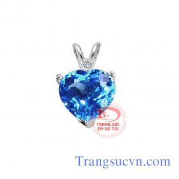 Mặt dây vàng trắng topaz