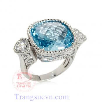 Nhẫn topaz cầu kỳ