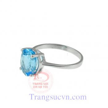 Nhẫn topaz màu xanh