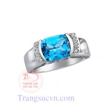 Nhẫn nữ vàng trắng topaz