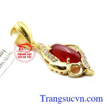 Mặt dây vàng đá quý ruby