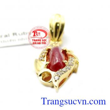 Sản phẩm bảo hành 12 tháng, giao hàng toàn quốc,Mặt dây vàng đá quý ruby