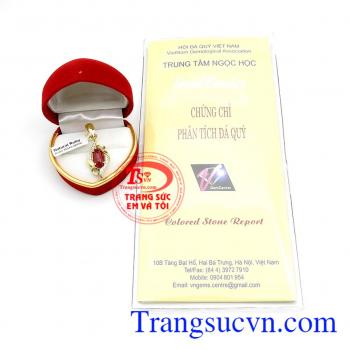 Mặt dây vàng đá quý ruby