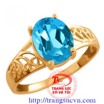 Nhẫn nữ hoa văn topaz