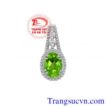 Mặt dây peridot-Oval/Facet