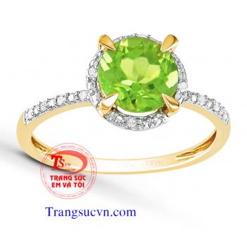 Nhẫn nữ đẹp Peridot phong cách