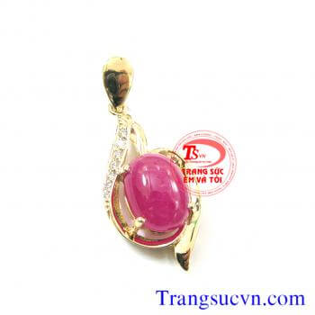 Mặt dây chuyền ruby vàng 10k đẹp