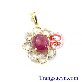 Thích hợp làm quà tặng cho người thân và bạn bè,Mặt dây chuyền đá ruby vàng 10k đẹp