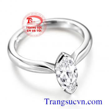 Nhẫn nữ Topaz trắng