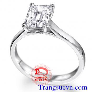 Nhẫn topaz trắng vàng 10k