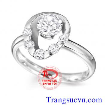 Nhẫn nữ topaz trắng đẹp