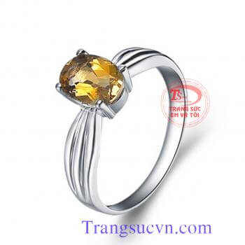 Nhẫn nữ vàng tây gắn đá Natural Citrine 