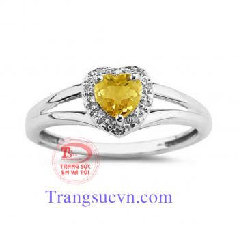 Nhẫn nữ vàng tây gắn đá Natural Citrine