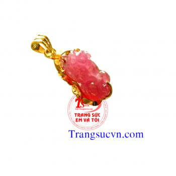 Mặt dây tỳ hưu ruby