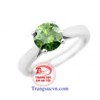 Nhẫn vàng đá peridot thiên nhiên