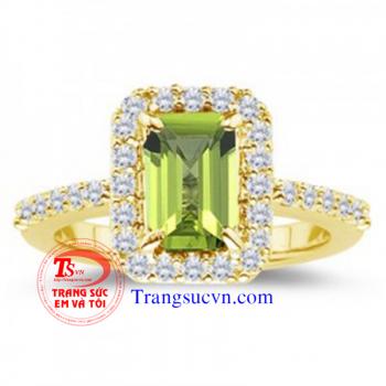 Nhẫn vàng 14k gắn đá quý