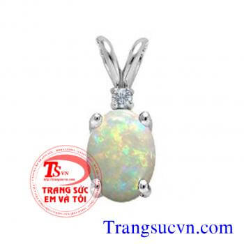 Mặt dây đá opal vàng tây