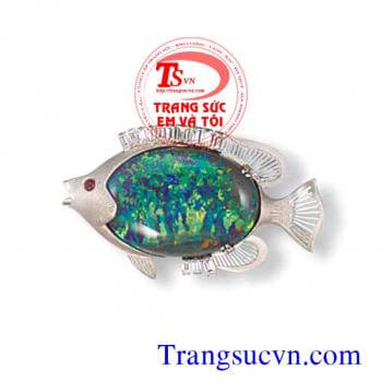 Mặt dây đá quý opal cá