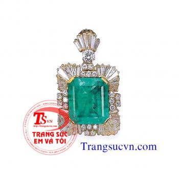 Mặt Emerald và kim cương tự nhiên