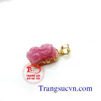 Mặt dây tỳ hưu ruby vàng tây