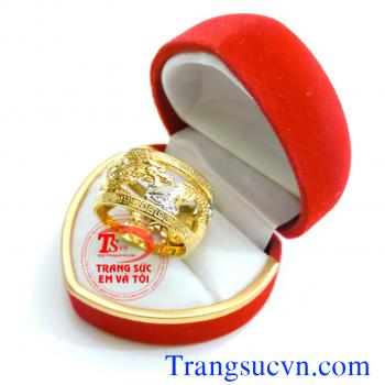 Nhẫn nam rồng đep vàng tây 18k