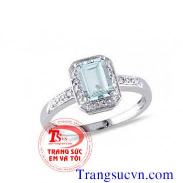 Nhẫn nữ mệnh thủy Aquamarine