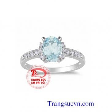 Nhẫn nữ Aquamarine sinh tháng 3