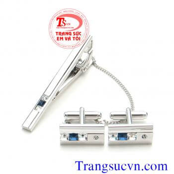 Bộ Kẹp Caravat cài áo Saphie+Topaz