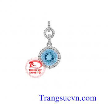 Mặt dây chuyền dá topaz tròn