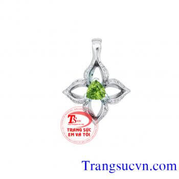 Mặt đá Peridot vàng trắng