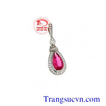 Mặt ruby thiên nhiên vàng 14k