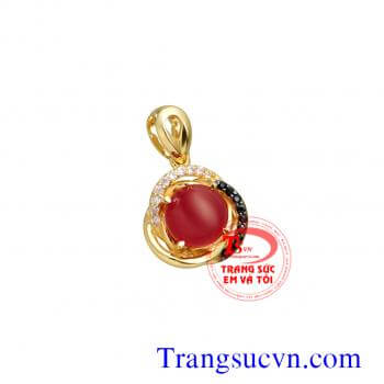 Mặt dây đá quý ruby+kim cương+Saphir