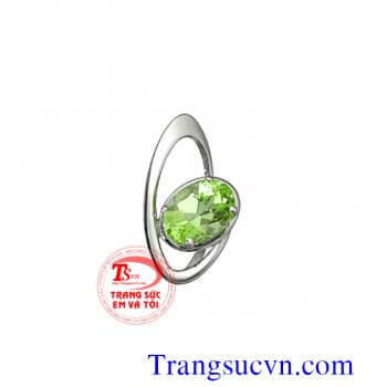 Mặt đá peridot thiên nhiên vàng tây