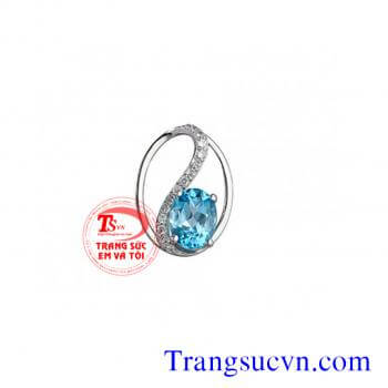 Mặt đá topaz vàng trắng