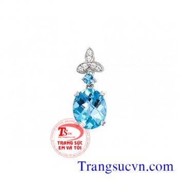 Mặt đá topaz vàng trắng đẹp