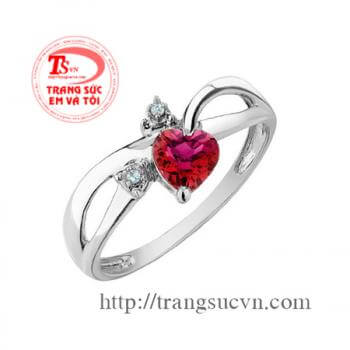 Nhẫn nữ ruby thời thượng