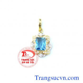 Mặt dây đá Topaz xanh