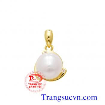 Mặt ngọc trai vàng tây 18k