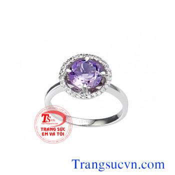 Mặt dây chuyền nữ vàng thạch anh tím