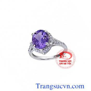 Mặt dây chuyền nữ vàng thạch anh tím