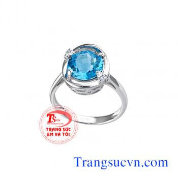 Nhẫn nữ topaz vàng trắng đẹp